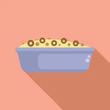 Homemade olive bread in baking dish illustration Stock Illustration