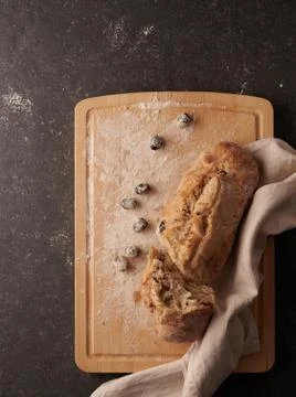 Homemade olive bread Stock Photos