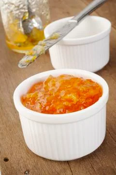 Homemade orange jam Stock Photos