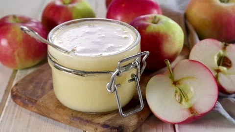 Homemade Organic Applesauce Stock-Footage 201880751