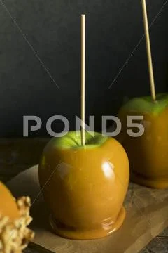 Homemade Organic Candy Taffy Apples Stock Photos