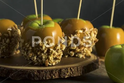 Homemade Organic Candy Taffy Apples Stock Photos