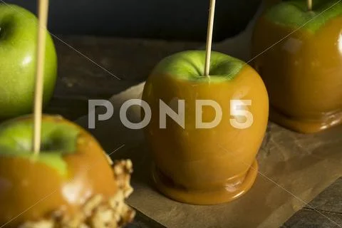 Homemade Organic Candy Taffy Apples Stock Photos