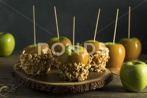 Homemade Organic Candy Taffy Apples Stock Photos