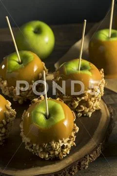 Homemade Organic Candy Taffy Apples Stock Photos
