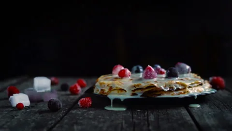 Homemade pancakes Stock Footage 86291452
