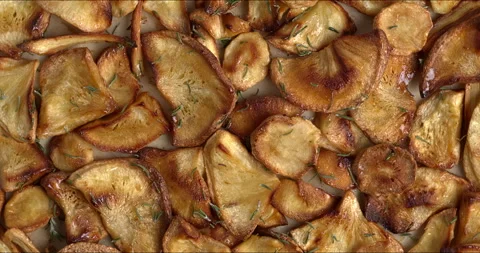 Homemade parsnip chips background texture. Stock Footage 294245508