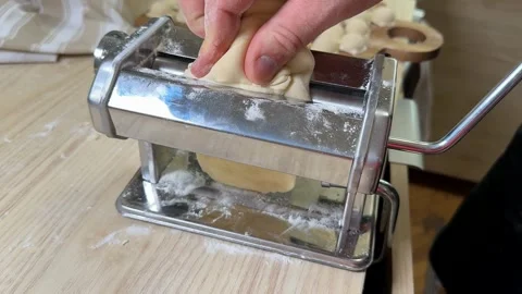 Homemade Pasta Making Stock Footage 313657558