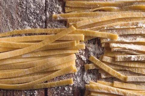 Homemade pasta raw from above Stock Photos