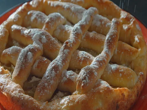 Homemade pie with sugar Stock Footage 84484549