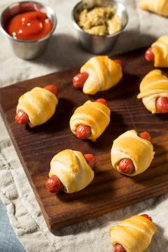 Homemade Pigs in a Blanket Stock Photos