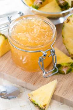 Homemade pineapple jam Stock Photos