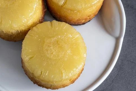 Homemade pineapple upside down cake Stock Photos