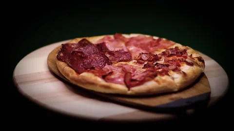 Homemade pizza with extra bacon Stock Footage 152959914