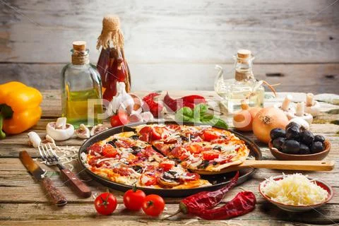 Homemade pizza Stock Photos