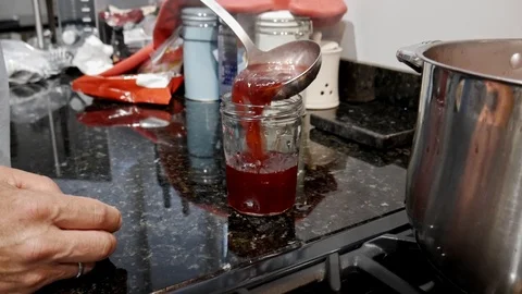 Homemade plum jam 스톡 동영상 112060596