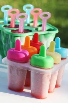 Homemade popsicles Stock Photos