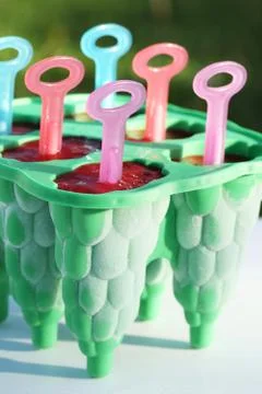 Homemade popsicles Stock Photos