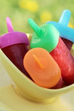 Homemade popsicles Stock Photos