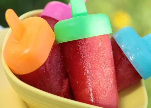Homemade popsicles Stock Photos
