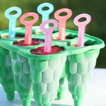 Homemade popsicles Stock Photos