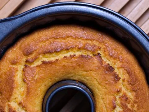 Homemade pound cake in kitchen Stock Photos