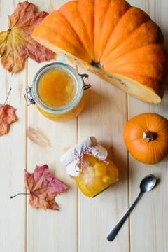 Homemade pumpkin jam Stock Photos