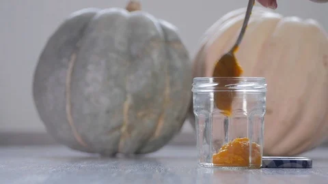 Homemade pumpkin puree Stock Footage 88865896