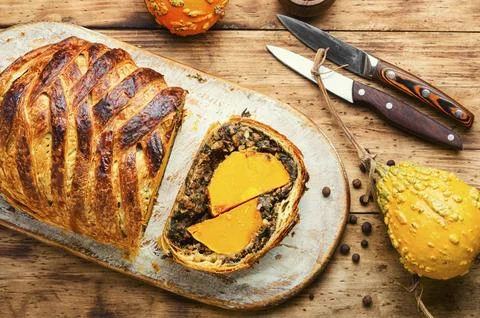 Homemade pumpkin roll Stock Photos
