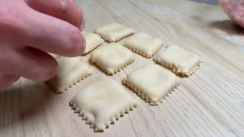 Homemade Ravioli Preparation Stock Footage 319021087