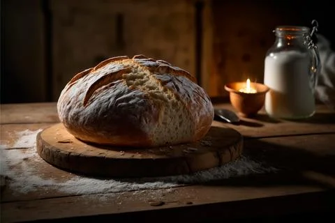 Homemade Rustic Artisan Bread Or Italian Ciabatta , bread sourdough, rustic.. Stock Illustration