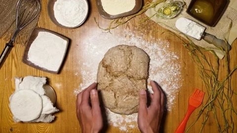 Homemade rye bread. Flat lay. Stockbeeldmateriaal 163800277