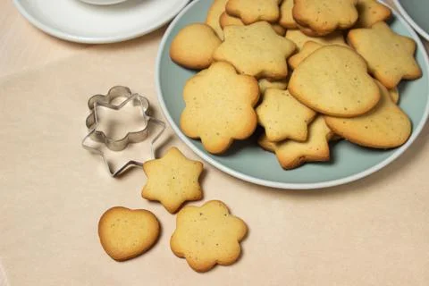 Homemade shortbread cookies. Stock Photos