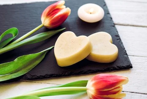 Homemade solid moisturizing hand cream. Foto stock