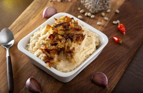 Homemade spread made from mashed boiled beans 스톡 사진
