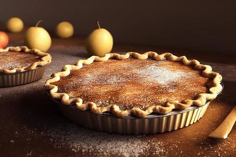 Homemade sugar pie on table Stock Illustration