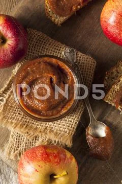 Homemade Sweet Apple Butter Stock Photos