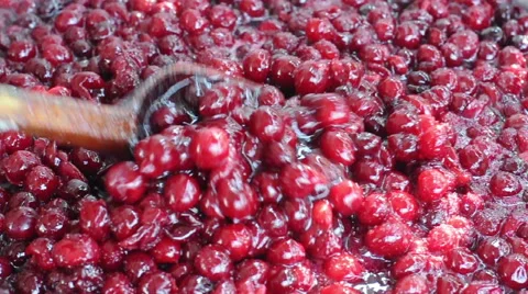 Homemade sweet cherry jam Stock Footage 52196543