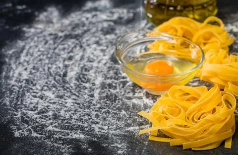 Homemade tagliatelle. Stock Photos