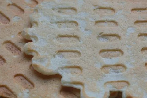 Homemade thin waffles Stock Photos