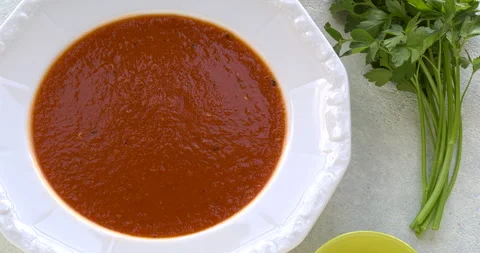 Homemade tomato soup. Stock Footage 296908473