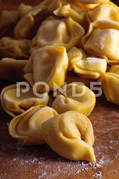 Homemade tortellini Stock Photos