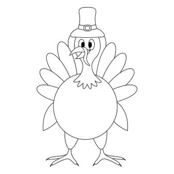 Homemade turkey. Bird in a hat. Vector illustration. Illustration