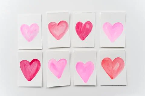 Homemade Valentine cards Stock Photos