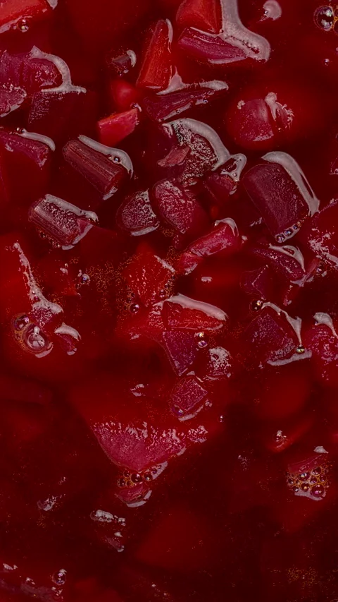 Homemade, vegan beet borschtbackground texture. Vertical video. Stock Footage 296918318