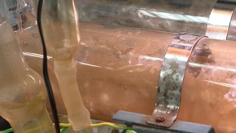 Homemade water purification system at work  05 库存影片 147907992