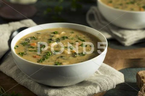 Homemade White Bean Soup Stock Photos