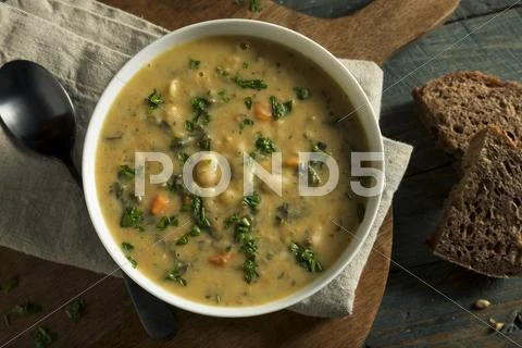Homemade White Bean Soup Stock Photos