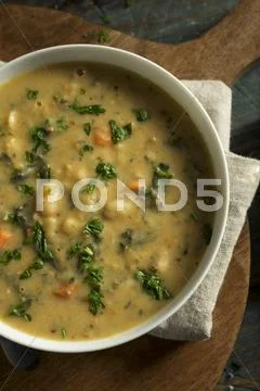 Homemade White Bean Soup Stock Photos