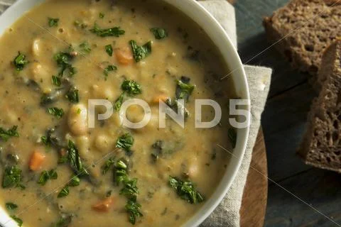 Homemade White Bean Soup Stock Photos